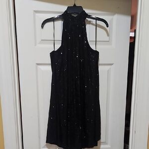 Elegant Black Sequin Halter Dress Badgley Mischka Modele